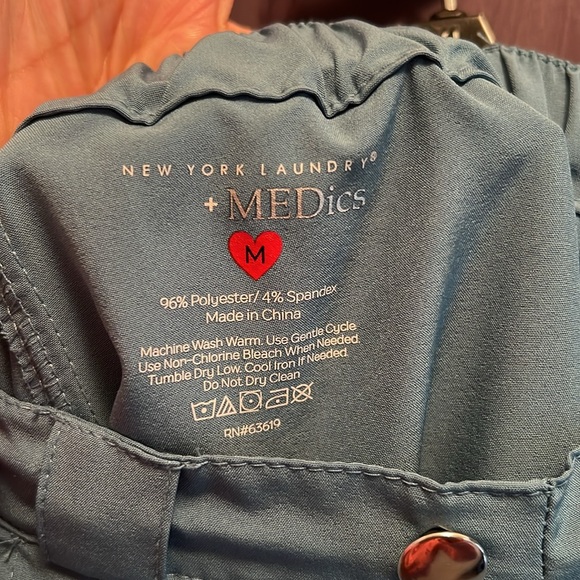 New York Laundry Teal Scrub Pants - Picture 2 of 3